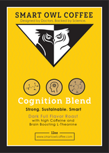 Load image into Gallery viewer, Smart Owl Coffee Cognition Blend Label
