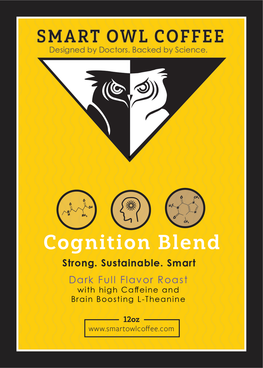 Cognitive Coffee Dark Roast Ground Coffee Smart Owl Coffee