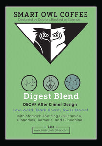 Smart Owl Coffee Digest Blend Label