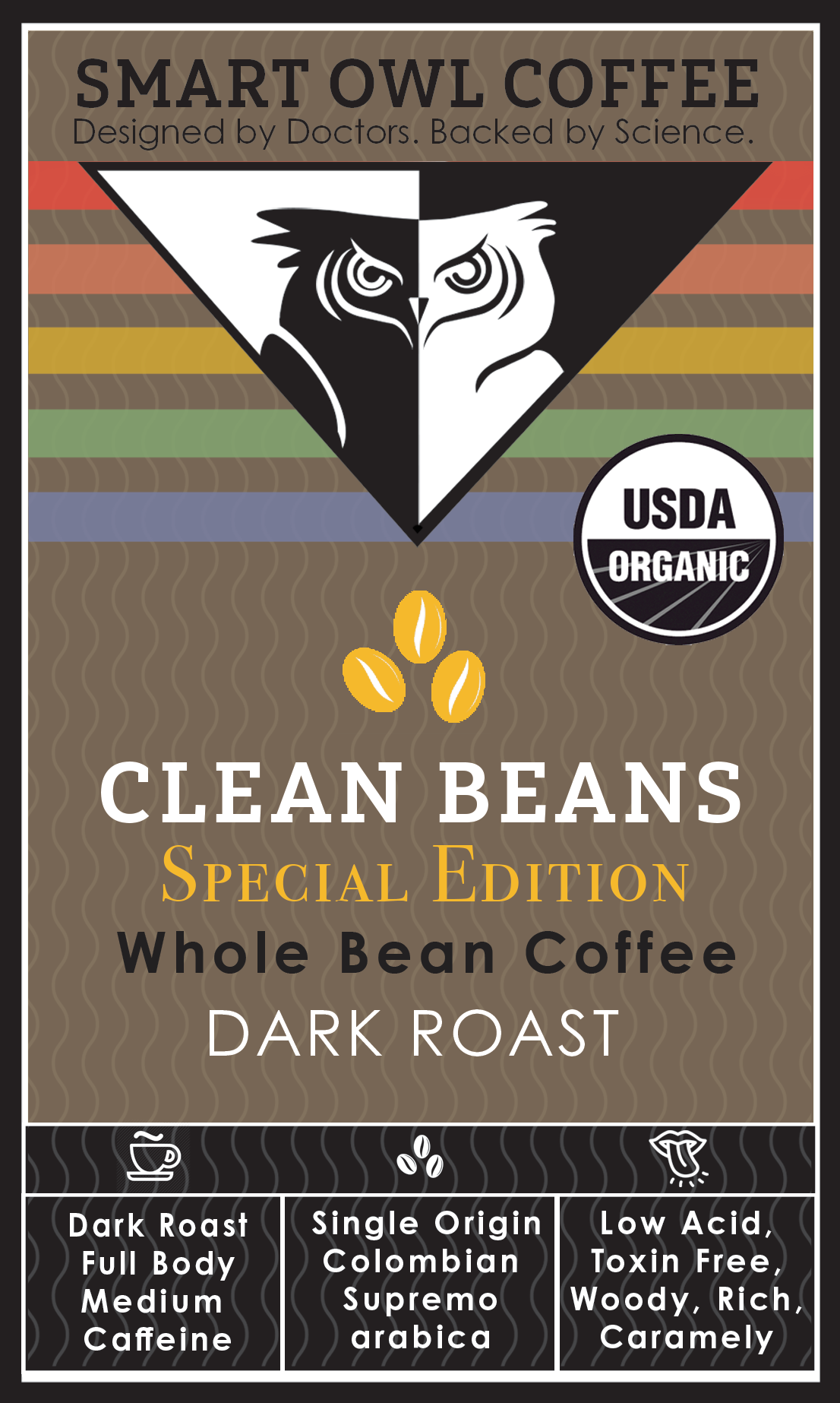 Clean Beans Line: Whole Bean Organic Coffee | Smart Owl Coffee