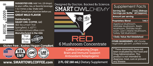 Medicinal mushrooms, mushroom coffee, mushroom tea, coffee alternative, beneficial mushrooms, mushroom benefits, mushroom extract, mushroom powder, organic, coffee, organic coffee, red drops, smart owl coffee, smart owlchemy
